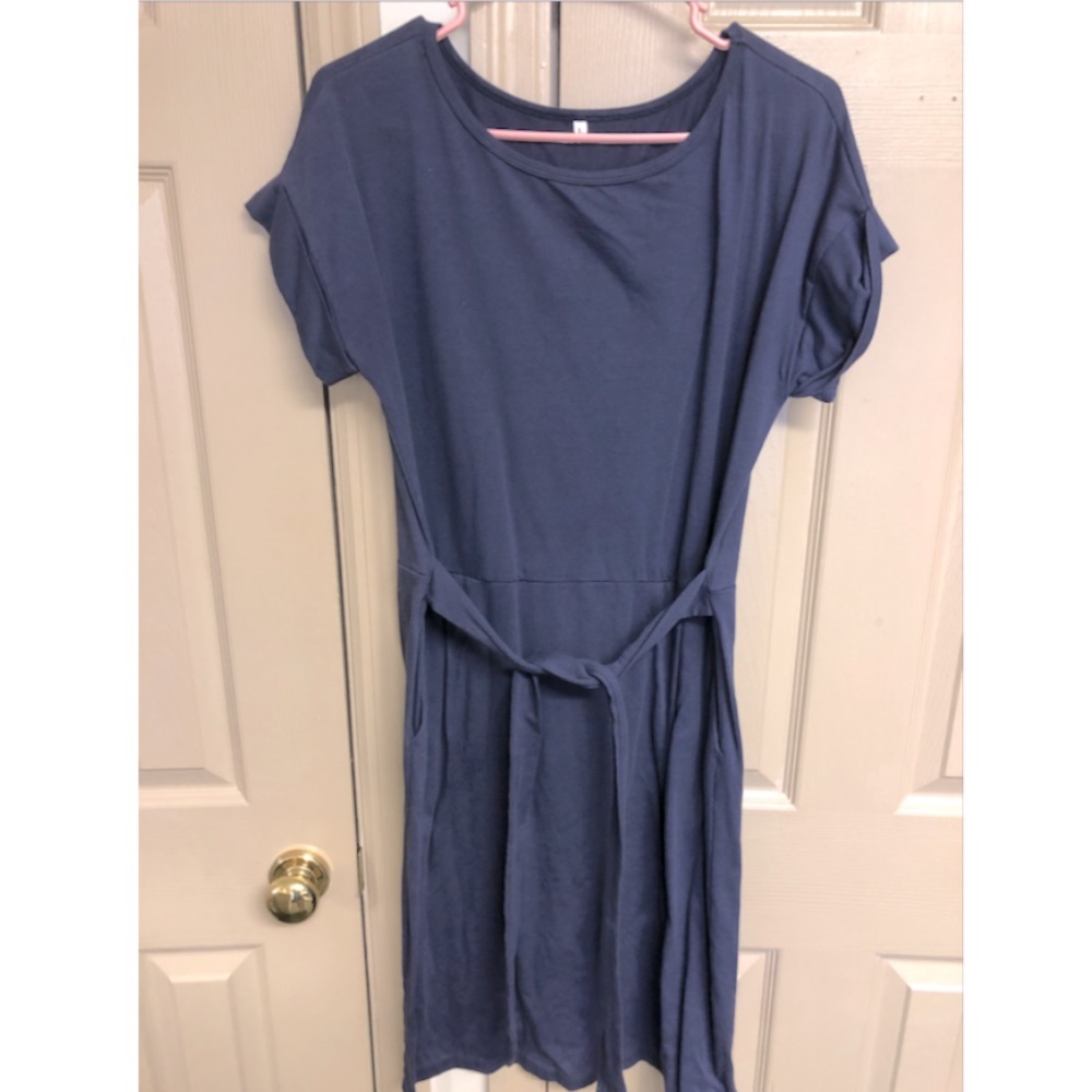 Navy blue tie dress